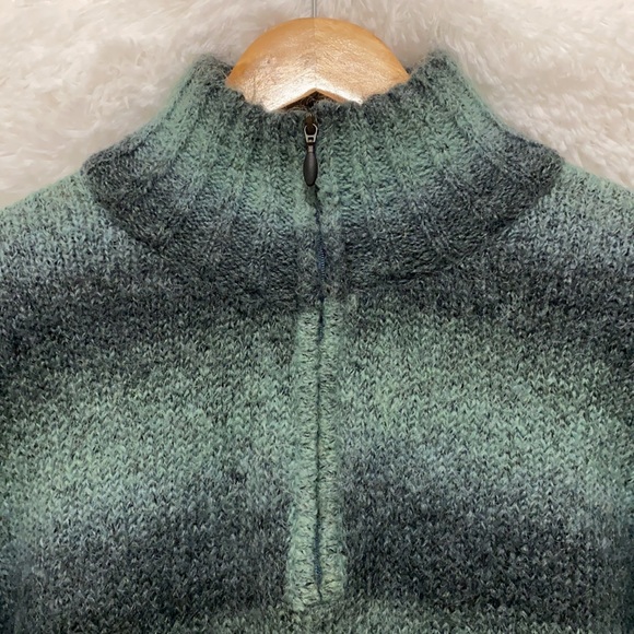 EXOFFICIO Women’s 1/4 Zip Turtleneck Sweater Stripe Mohair Blend Size XL - Picture 3 of 5